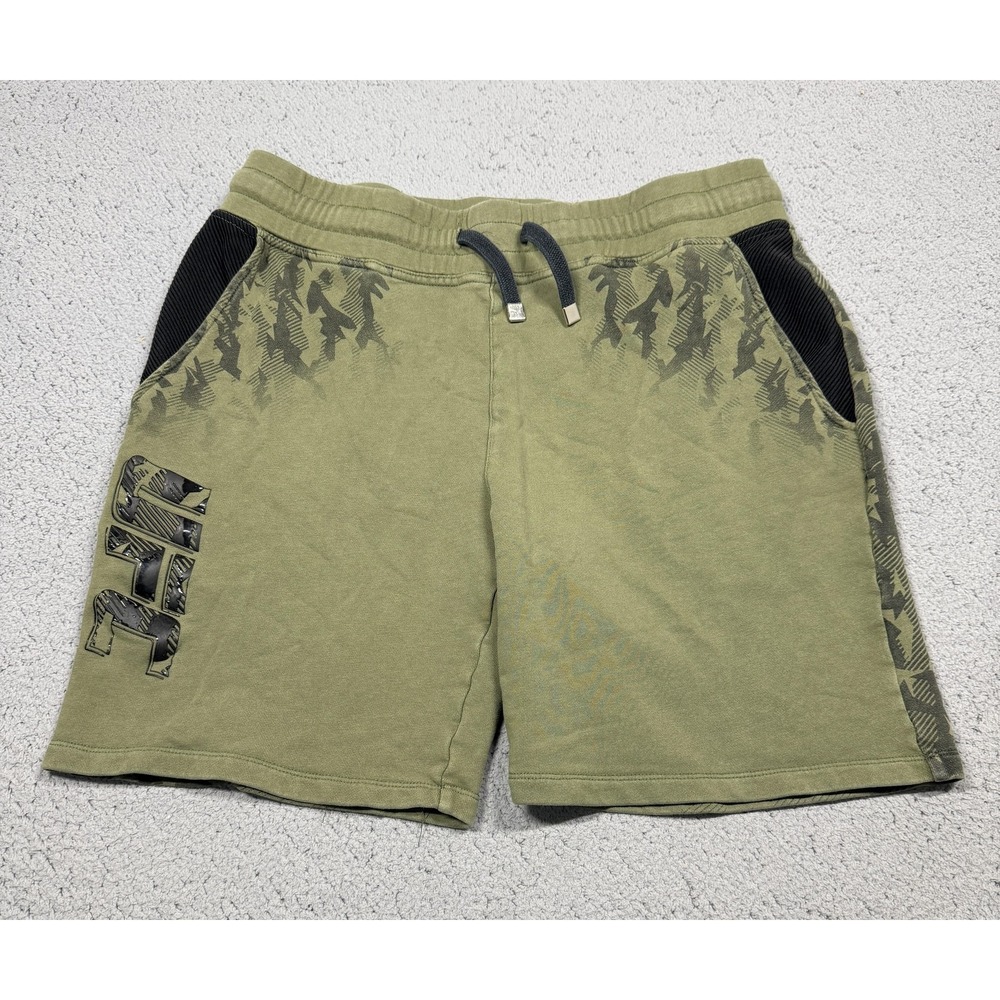 UFC Shorts Mens XL Green Camo Fleece‎ Sweat Drawstring 8 Inseam Casual Lounge